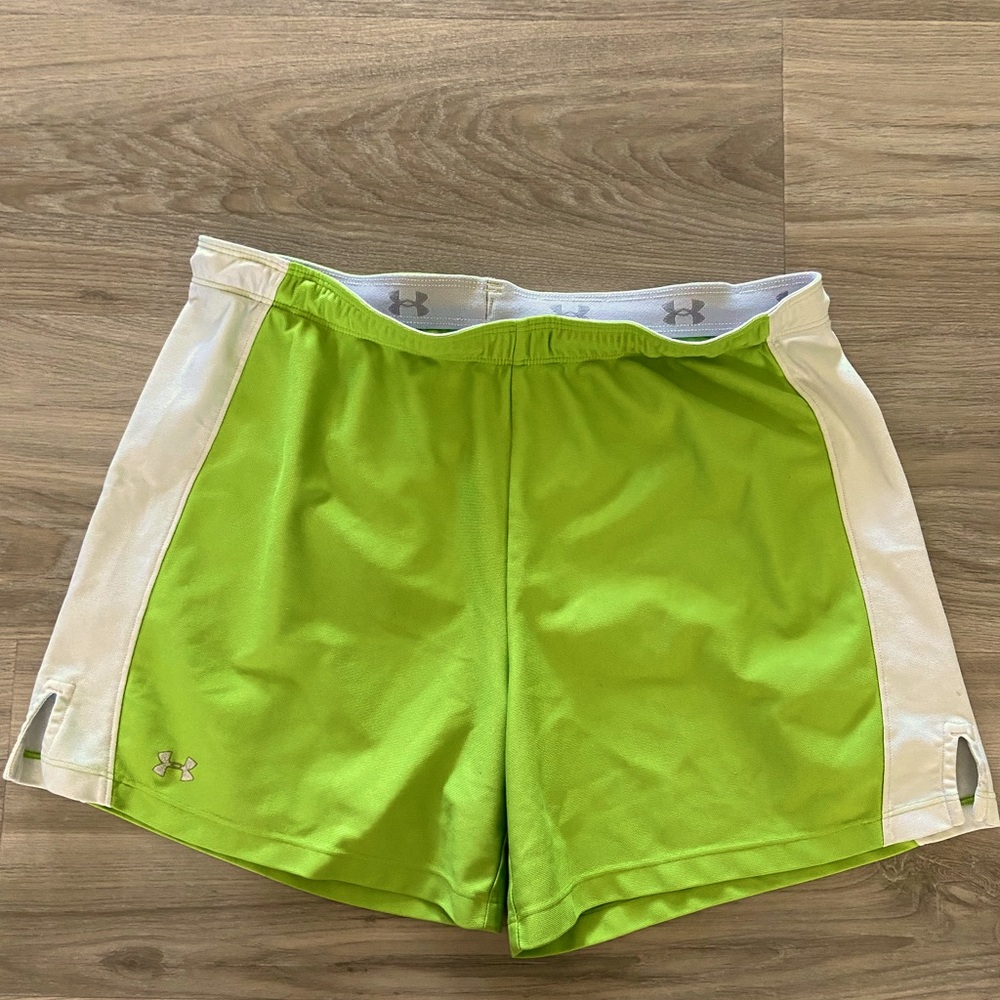 Lime green & white athletic shorts